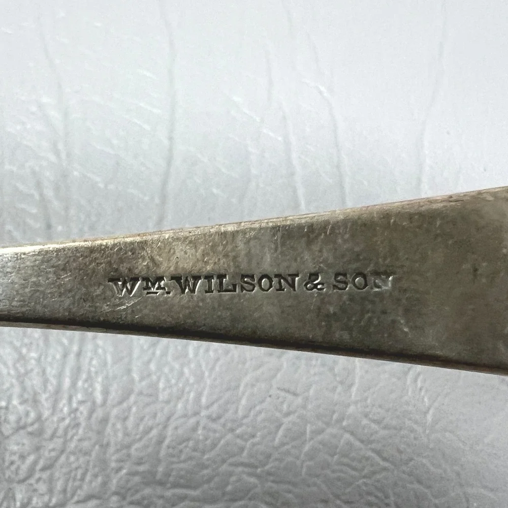 Antique Wm Wilson Son Sterling Silver Aesthetic Floral Engraved Fork 7in 42.8g